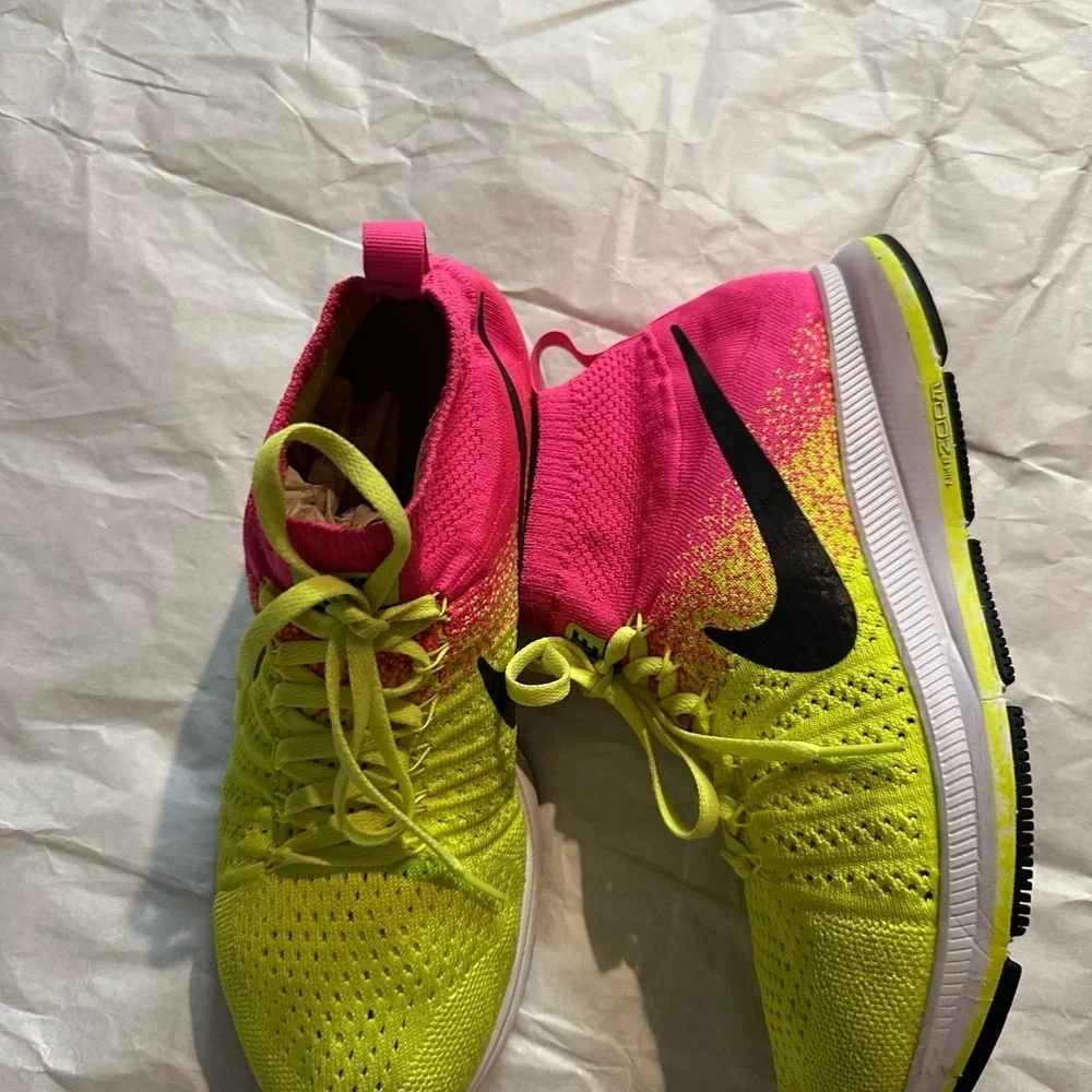 Nike Bright Pink and Lime Green Sneakers